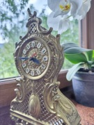 *OKAZJA**Zabytkowy Stylowy Antyczny Mosiężny Zegar Kominkowy**PIĘKNY**