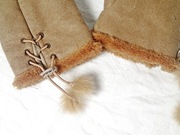 Rękawiczki bez palców zamszowe z futerkiem uniwers