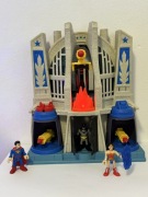 DC Comics Liga Sprawiedliwości ruchoma swieci 3 figurki tarcza imaginext