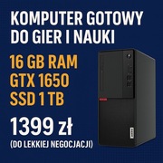 KOMPUTER Lenovo ThinkCentre M920T i5 TB SSD / GTX 1650 / Windows 11