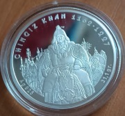 Kazachstan - 100 Tenge 2008 - Czyngis Chan - 1 uncja Srebra Ag925 + Złoto