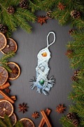 zawieszka na choinkę, makrama, podłużna 3, duża