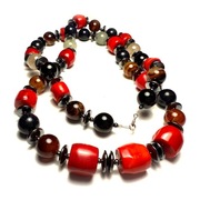 Fiolekart - Naszyjnik, biżuteria artystyczna - koral...82cm !