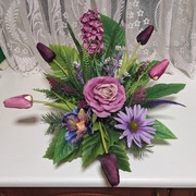 Stroik/ wiązanka na cmentarz,  wiosenna obciążona