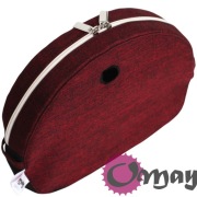 Organizer Obag MOON LIGHT czerwony – len wodoodp. czarny 2 kieszenie | OMAY