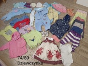 Paka zestaw ubrań 35 sztuk dla dziewczynki 74 80
