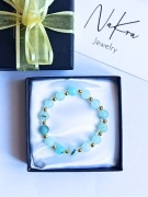 Bransoletka z Błękitnego Amzonitu i Hematytu