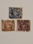 Rok 1922. Fi 154,157,158.kasowane ,wydanie dla górnego Śląska 