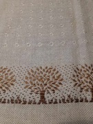 Mała serweta na stolik, ecru, tkana, drzewa, 