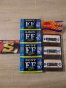 SONY EF 90 , MAXELL S 90 , TOP C-60 - 8 kaset audio , nowe , folia , zestaw