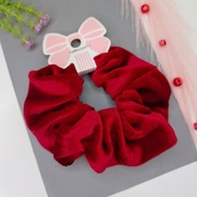Gumka * do Włosów Czerwień Elegancka Scrunchie Welurowy Efekt