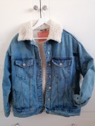 Kurtka jeansowa dżinsowa z kożuszkiem ocieplana Amisu 38