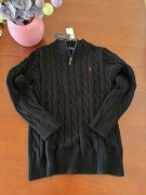 Sweterek Ralph Lauren Czarny Vintage Knit Sweater 100% Cotton