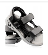 Sandały czarne szare lekkie chłopięce rzepy profilowane 31