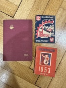 Trzy kalendarze PRL 1951 wczasowy kieszonkowy 1953 bibliotekarza 1956