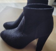 Botki brokatowe skarpeta