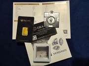 Zestaw- Moissanit, Szmaragd, Sztabka 5g opakowanie certyfikat.