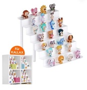 Półka magnetyczna z 6 poziomami metalowa biała regał na figurki 50 szt