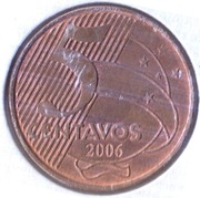 BRAZYLIA 5 centavos 2006, KM# 648.1, XF