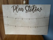 Tablica drewniana na wesele Plan stołów