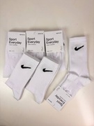 Nike Skarpety Dziecięce 32-35(6 par) Dri-Fit Wysokie Długie Białe 