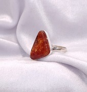 Pierścionek - Srebro i Bursztyn