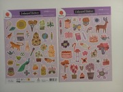 Naklejki planer scrapbooking DecoTime 2 szt. arkusze A4 - zwierzęta torty