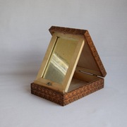 Stare lustro szkatułka  pudełko drewniane z lustrem