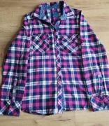 Koszula w kratę różowo-granatowa