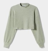 Krótki sweter z półgolfem Bershka S, pastelowo zielony