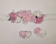 Opaska I Przypinki do bucikow  do chrztu sesji wesela przyjecia 