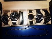 5 zegarków 3 bransoletki łańcuch, black friday  