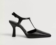 MANGO czarne czółenka NOWE słupek 100% skóra naturalna 37