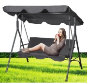HUŚTAWKA bujana 2-3 osobowa 240kg ogrodowa taras CZARNA składana