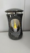Lampion kaganek granit IMPALA na cmentarz+ gratis wkład LED