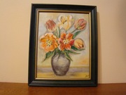 Tulipany w wazonie  Pastel 40x33cm.