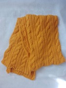 Duży szalik szal damski musztardowy 