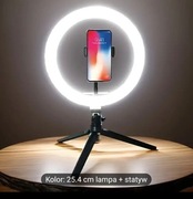 LAMPA PIERŚCIENIOWA LED DUŻA 25,4CM ZE STATYWEM