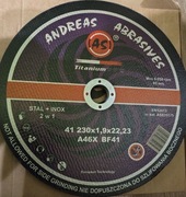 Tarcza do cięcia metalu i INOX Andreas Abrasives 230x1,9x22,23 mm