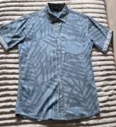 Męska koszula letnia Livergy z krótkim rękawem – niebieska w roślinny wzór