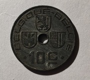 Belgia 10 centymów, 1943 r. Napis „BELGIQUE - BELGIE”   (S70)