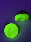 Szklo uranowe biżuteria klipsy kolczyki pierścionek uranowy