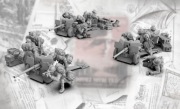 Figurki  z II wojny światowa Zestaw francuskich drużyn HMG  28mm 3 drużyny