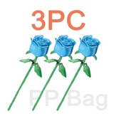 Klocki róża kwiat niebieska roże jak lego 3 sztuki jak LEGO