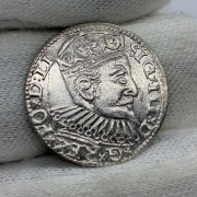 trojak Ryga Zygmunt III Waza 1597 - b. ładny połyskowy