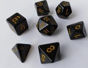 Zestaw 7 kości RPG Czarne