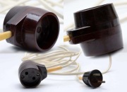 Przedłużacz vintage PRL - 2 gniazda, dł. 3 metry Made in Poland