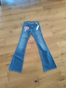 pinko tag nowe jeansy dzwony haftowane kwiaty