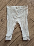 F&F legginsy niemowlęce białe prążek naszywka gwiazdka 62