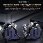KZ ZSN PRO 2 Słuchawki IEM Blue Black no Mic 